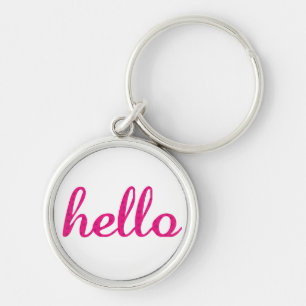 Hej Cute Colorful Hej Gifts Rund Silverfärgad Nyckelring