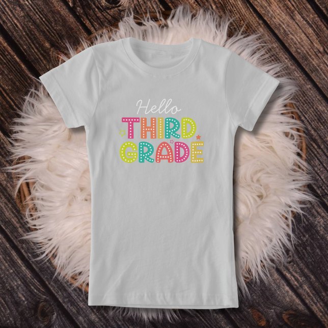 Hej Cute-flickor i tredje Klass Back to school T Shirt (Skapare uppladdad)
