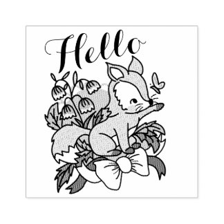 Hej Cute Fox Stämpel