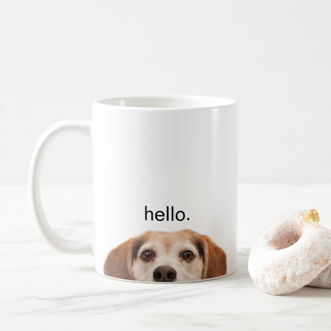 Hej Cute Funny Beagle Hund Modern Trendig Kaffemugg (Med munk)