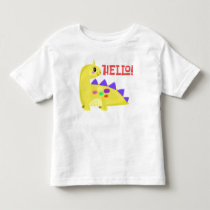 Hej! Cute Gult Baby Dinosaur Småbarn T-Shirt