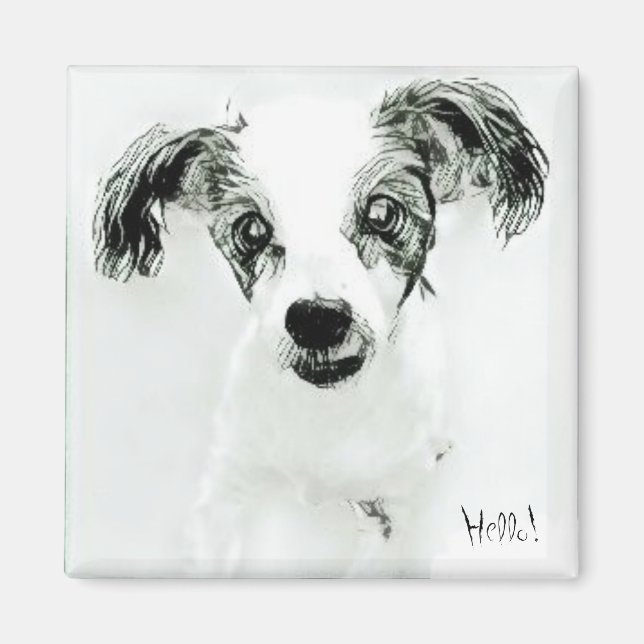 Hej Cute Hund Magnet (Framsidan)