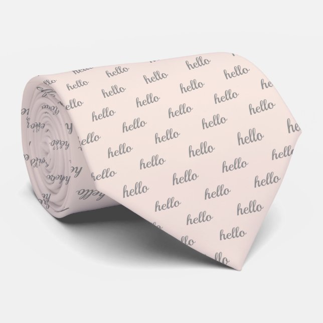 Hej Cute  Rosa & Grått Girly Retro Cursive Slips (Rullad)