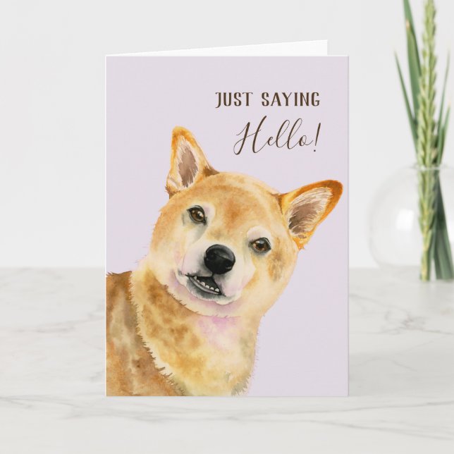 Hej | Cute Shiba Inu Hund Kort (Framsida)