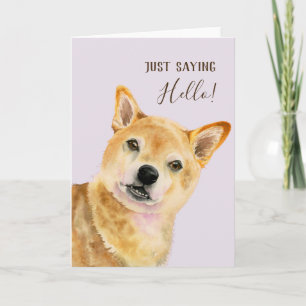 Hej   Cute Shiba Inu Hund Kort