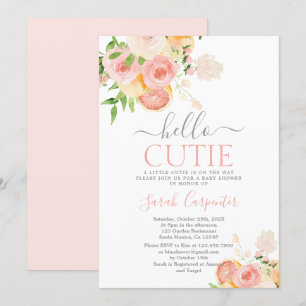 Hej Cutie Citrus Baby Shower Girl-inbjudan Inbjudningar