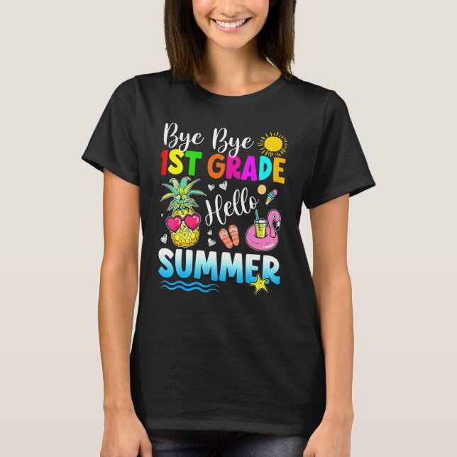 Hej då, 1:a Klass Hej Sommarutrustning förra dagen T Shirt (Framsida)
