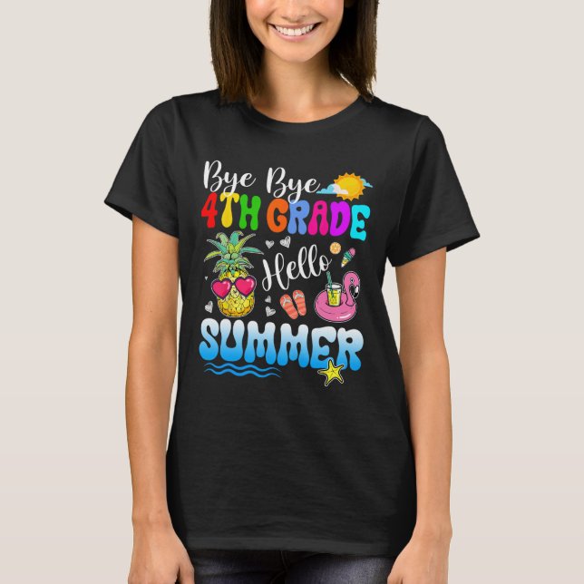 Hej då, 4:e Klass Hej sommarlärare i Studenten T Shirt (Framsida)