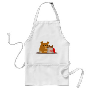 Hej då, älskling! Cute Tecknad Bears Apron Förkläde