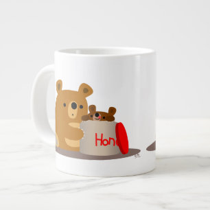 Hej då, älskling! Cute Tecknad Bears Jumbo Mugg