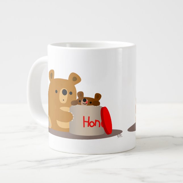 Hej då, älskling! Cute Tecknad Bears Jumbo Mugg (Framsida vänster)