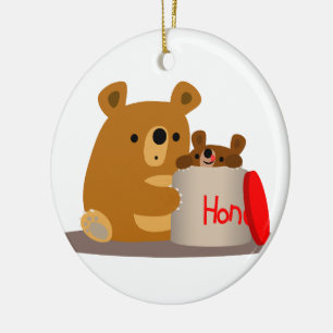 Hej då, älskling! Cute Tecknad Bears Ornament