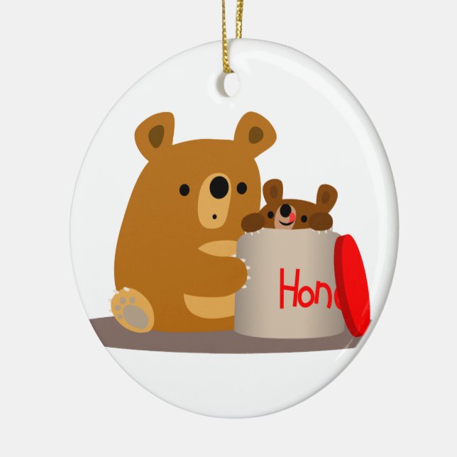 Hej då, älskling! Cute Tecknad Bears Ornament (Vänster)
