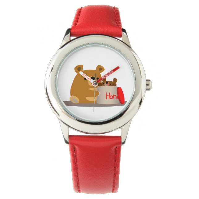 Hej då, älskling! Cute Tecknad Bears Watch Armbandsur (Framsida)