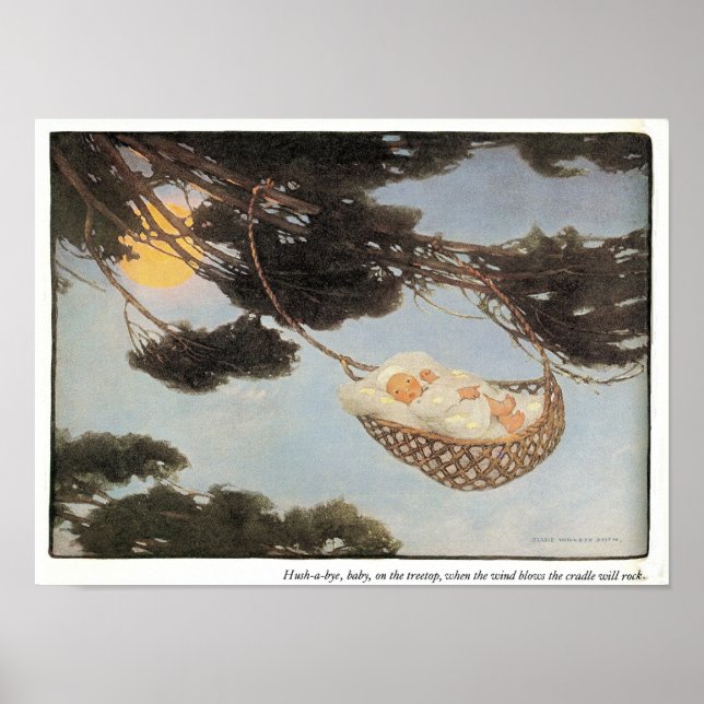 Hej då, Baby Nursery Rhyme Print Poster (Framsidan)