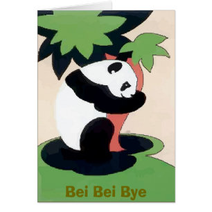 Hej då Bei Bei Panda Hälsningskort
