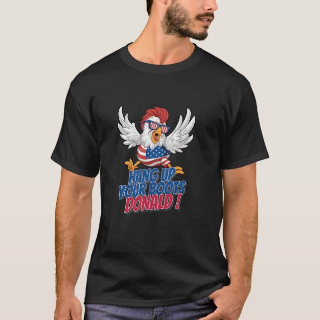 Hej då Donald Funny Policy Chicken Design T Sh Shirt (Framsida)