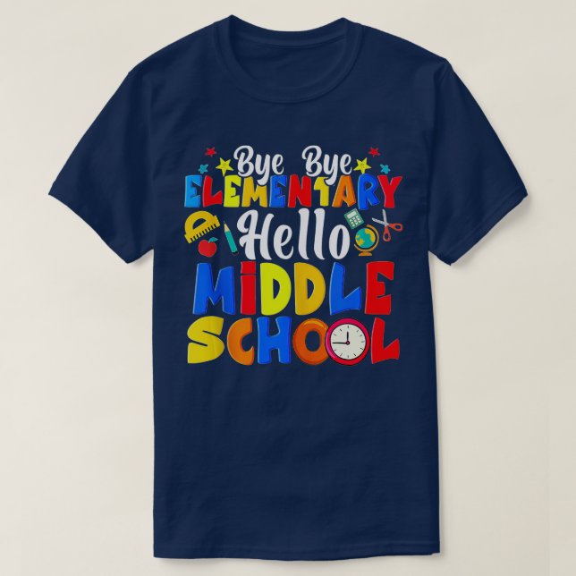 Hej då Elementary Hej Mitten School Funny Gradu T Shirt (Design framsida)