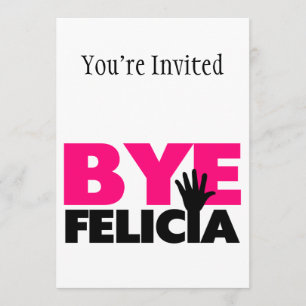 Hej då Felicia Hand Wave Shock rosa Inbjudningar