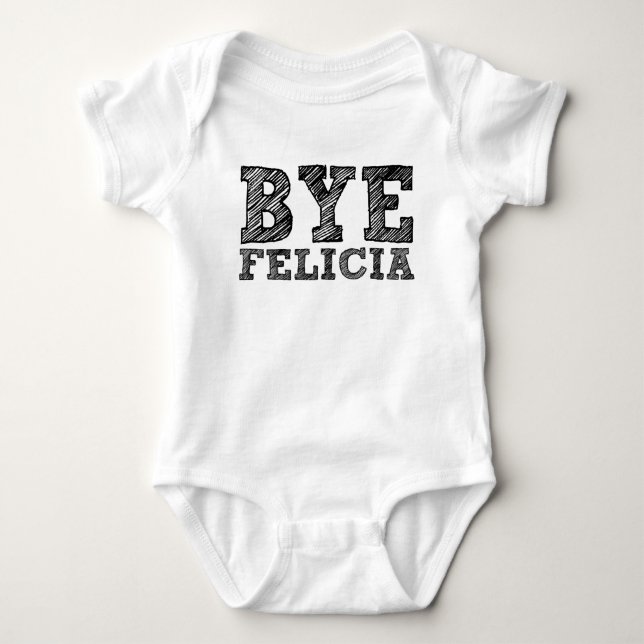Hej då Felicia roligt baby romper T Shirt (Framsida)