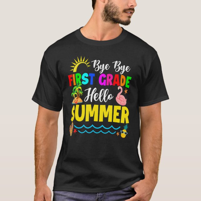 Hej då första Klass Hej Sommaren förra dagen T Shirt (Framsida)
