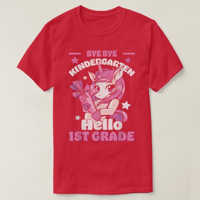 Hej då, Kindergarten Hej First Klass Unicorn  T Shirt (Design framsida)