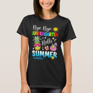 Hej då Kindergarten Hej Sommarutrustning förra dag T Shirt