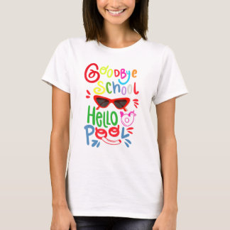 Hej då School Hej Bassäng Sunglasses Summer Studen T Shirt