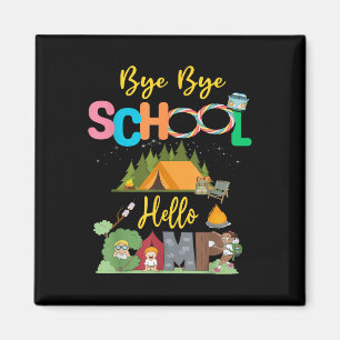 Hej då skola hej läger Sista skoldagar lägereld Magnet