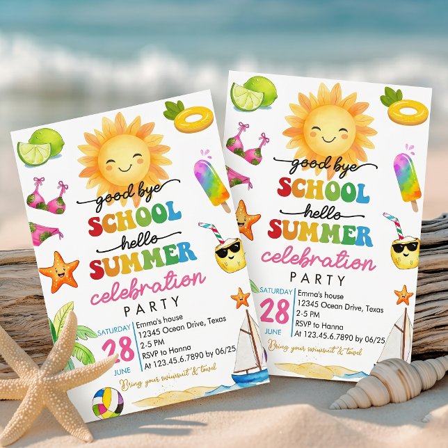 Hej då skola Hej sommarfest inbjudan (Skapare uppladdad)