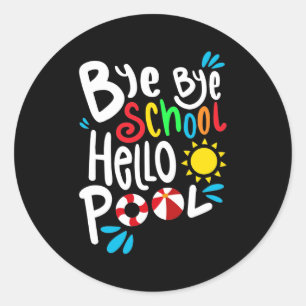 Hej då, skolan Hej Bassäng I Runt Klistermärke