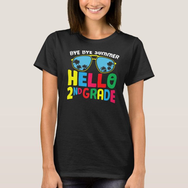 Hej då, sommar Hej andra Klass Cute andra Klass T Shirt (Framsida)