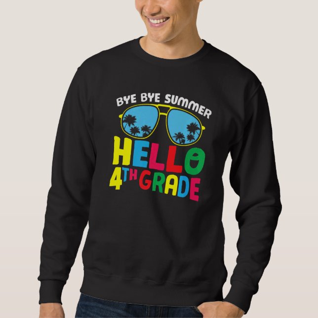 Hej då Sommaren Hej Fjärde Klass Cute 4th Klass Lång Ärmad Tröja (Framsida)