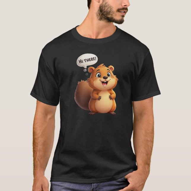Hej där Beaver T Shirt (Framsida)
