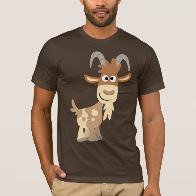 "Hej där!" Cute Tecknad Goat T-Shirt (Framsida)