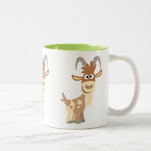 Hej där! Cute Tecknad Goat Två-Tonad Mugg (Höger)