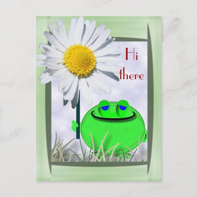 Hej där, froggie och daisy vykort (Framsida)