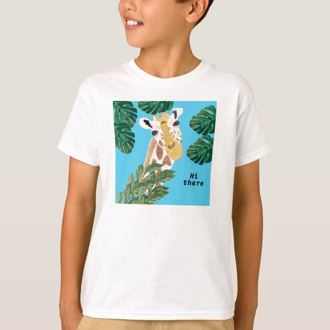 Hej där Giraffe T Shirt (Framsida)