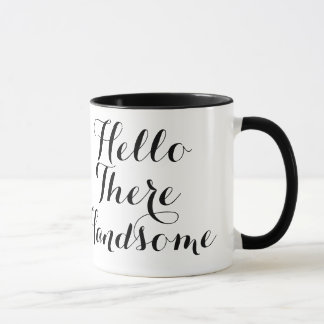 Hej Där handvissa typografi Mugg