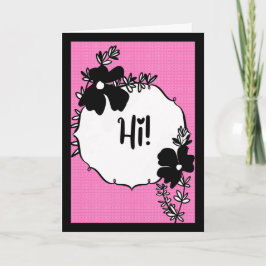 Hej Där! – Ljus Blommig Hälsningskort Kort