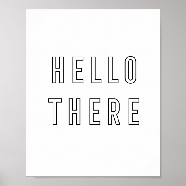 Hej där minimalistisk dispositionsskrift poster (Framsidan)