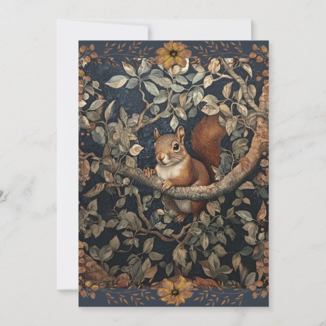 Hej där Red Squirrel i Träd Inbjudningar (Framsida)