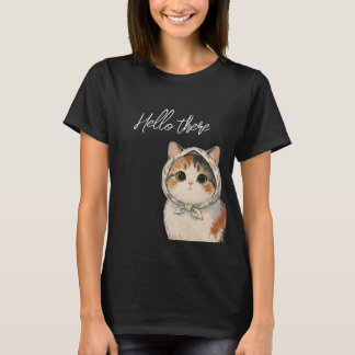 Hej där söt katt t shirt