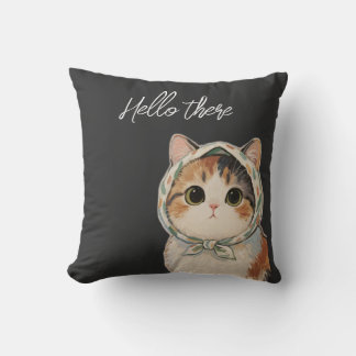 Hej där söta katt kudde