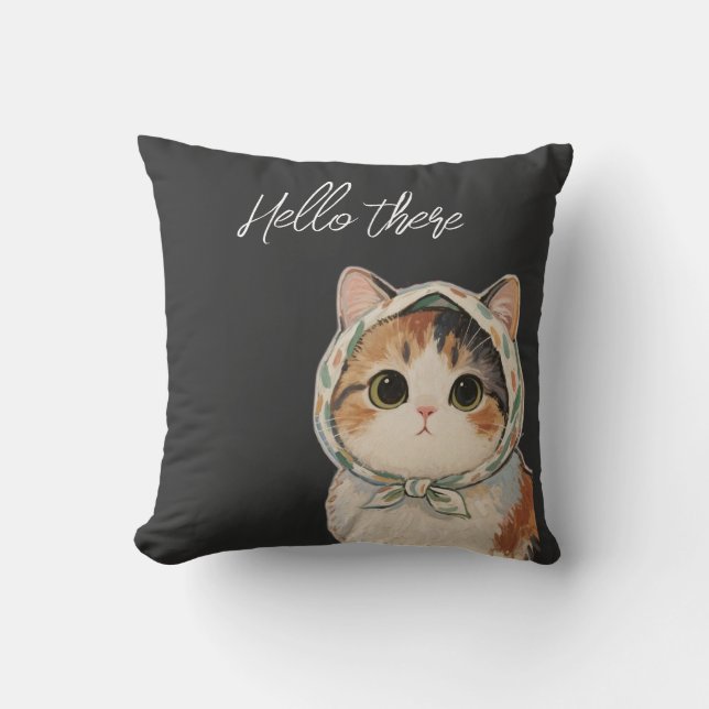 Hej där söta katt  kudde (Framsida)