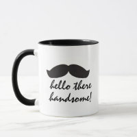 hej där stilig, rolig kaffemönstruktion mugg