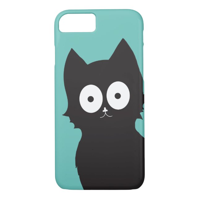 Hej där! | Teal Black Kattunge Silhouette Case-Mate iPhone Skal (Baksida)