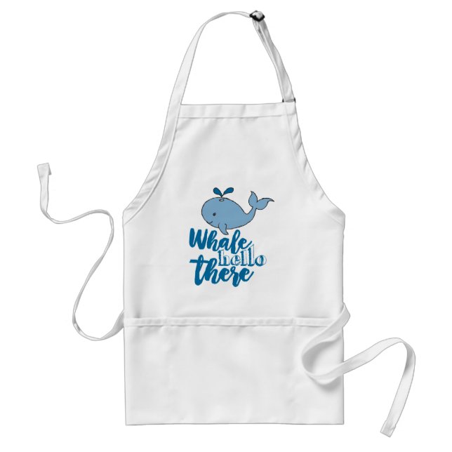 Hej där Valsälvete Tecknad Cute Baby Whale De Förkläde (Framsidan)