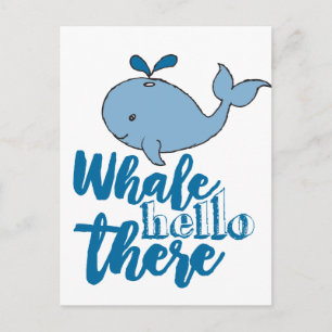 Hej där Valsälvete Tecknad Cute Baby Whale De Vykort
