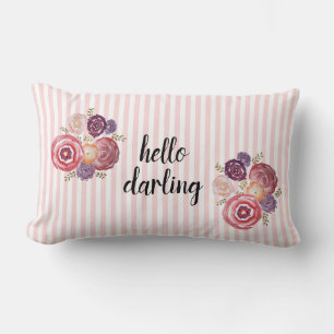 Hej Darling Flower Painting Pillow Lumbarkudde